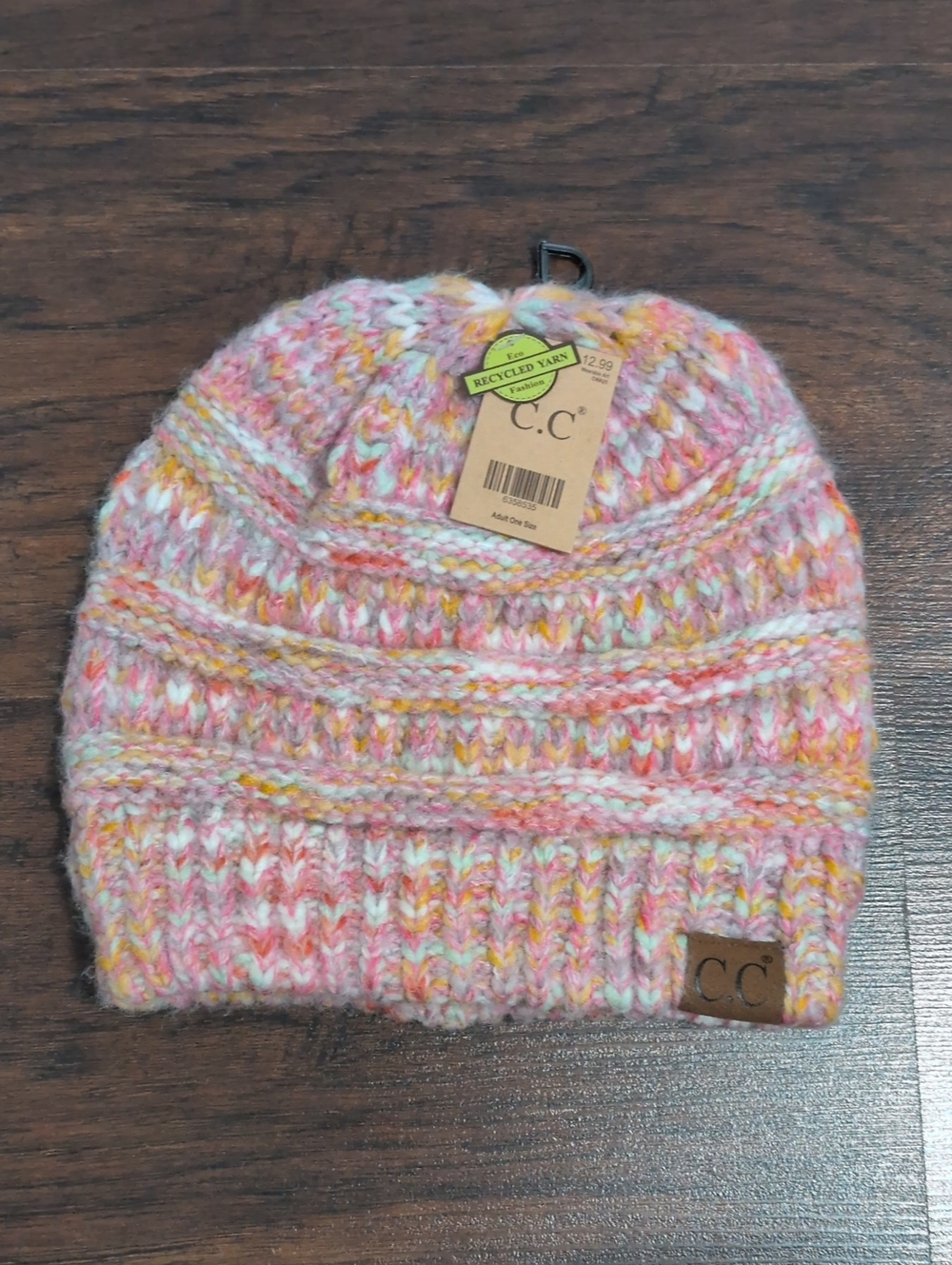 C.C Pink Multicolor Knit Beanie